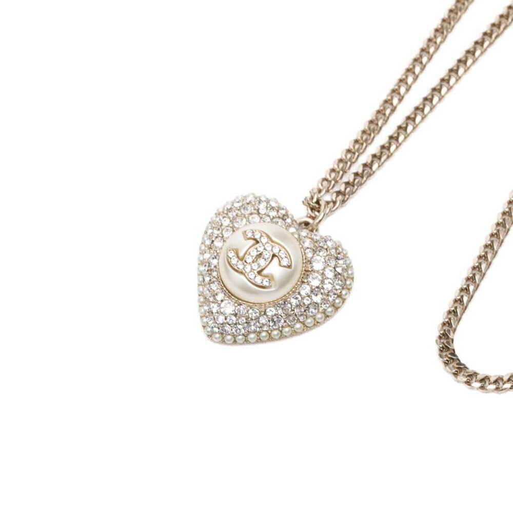 CHANEL Silver Pearl Logo Necklace
